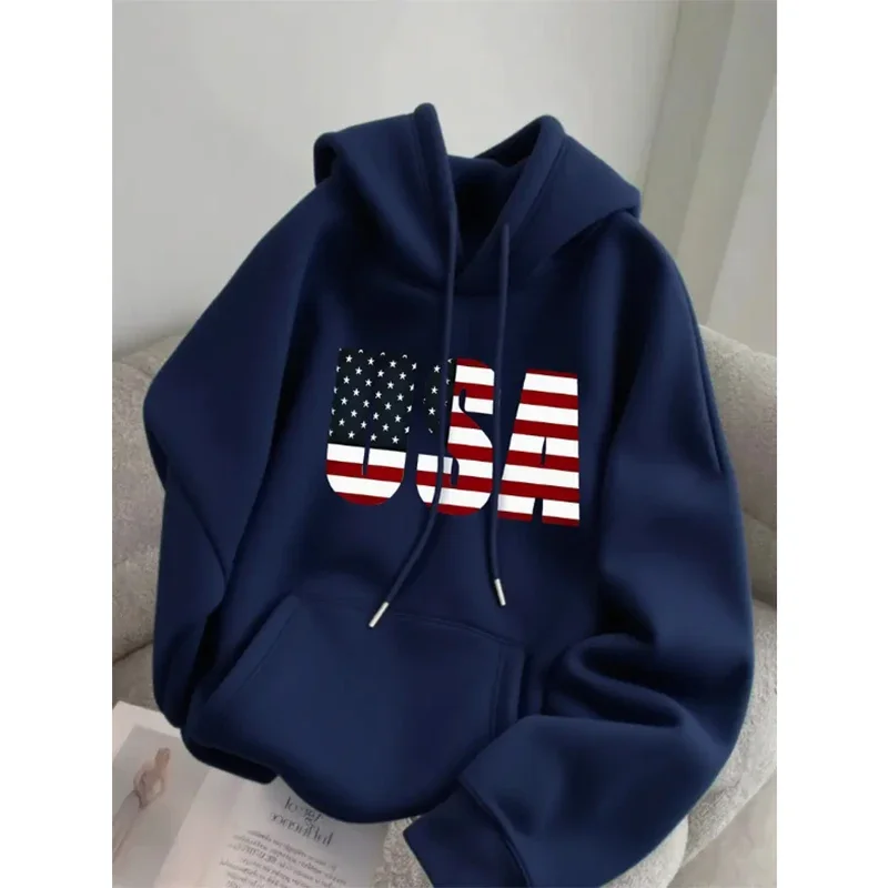 Sweat-shirt à capuche en coton USA pour femmes et hommes, sweat-shirt patriotique avec drapeau américain
Sweat-shirt à capuche en coton USA pour femmes et hommes, sweat-shirt patriotique avec drapeau américain