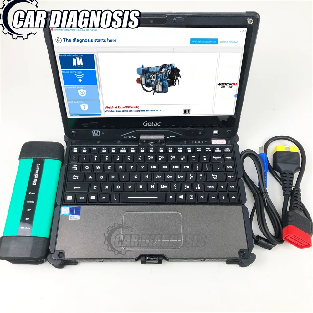 getac v110 laptop+Communication Interface of the Diagnostic Fault Detector for Weichai Heavy Medium Light Is Diagsmart Standaro
getac v110 laptop+Communication Interface of the Diagnostic Fault Detector for Weichai Heavy Medium Light Is Diagsmart Standaro