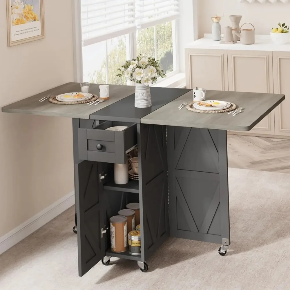 Dining Table, Dining Table Set for 4, Foldable Kitchen Table Farmhouse Dinner Table, Space Saving Drop Leaf Tables for Small Spa
Dining Table, Dining Table Set for 4, Foldable Kitchen Table Farmhouse Dinner Table, Space Saving Drop Leaf Tables for Small Spa
