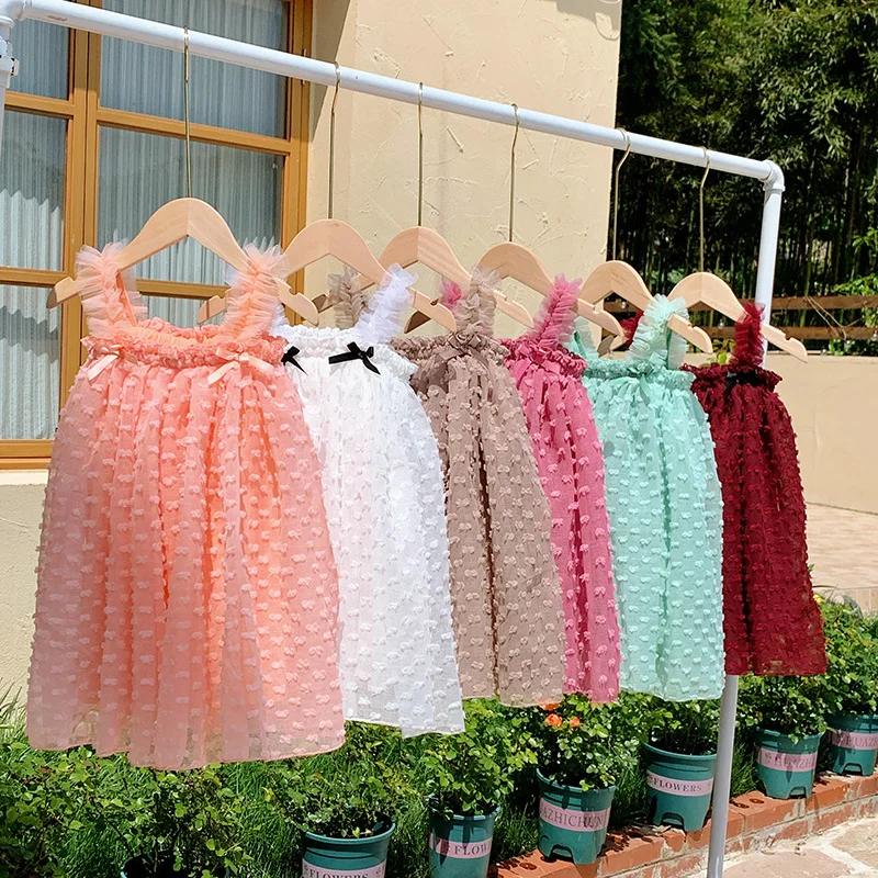 Dot Jacquard Bowknot Girls' Mesh Dress2025Summer Strap Princess Dress Children's Puffy Dress
Dot Jacquard Bowknot Girls' Mesh Dress2025Summer Strap Princess Dress Children's Puffy Dress