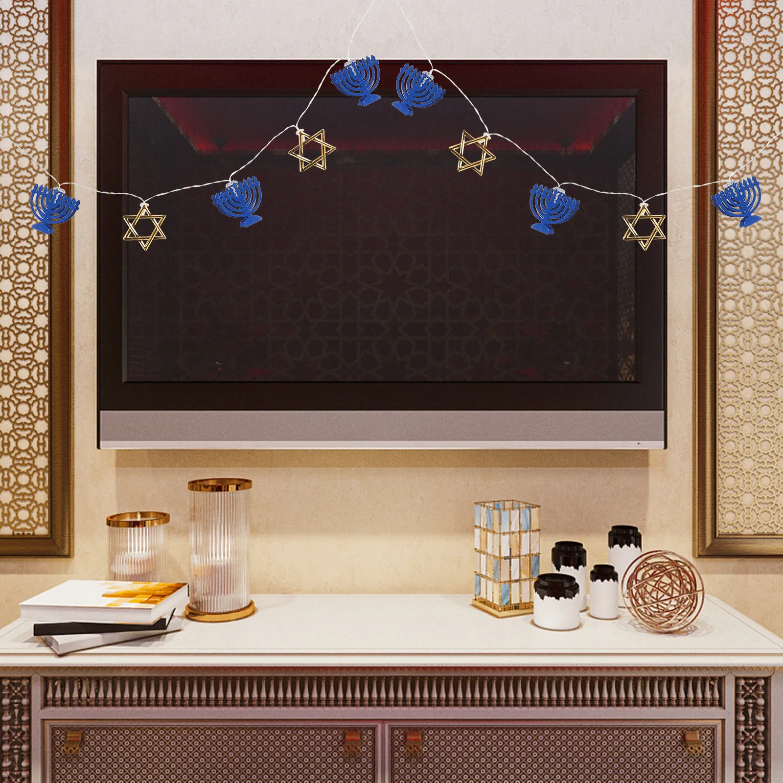 Powered Hanukkah Star String Light Six-Pointed Star Chanukah Decoration for Bedroom Room Living Room Party Festive
Powered Hanukkah Star String Light Six-Pointed Star Chanukah Decoration for Bedroom Room Living Room Party Festive