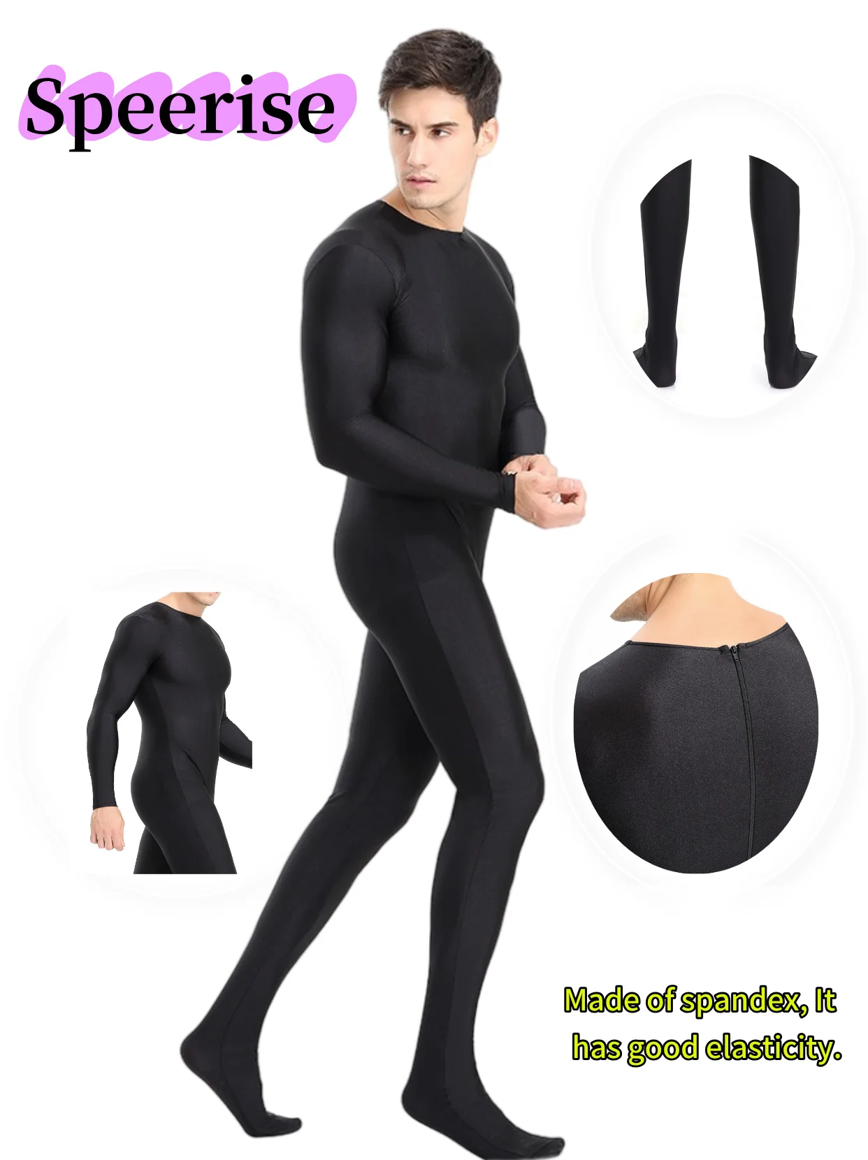 Speerise Mens Full Body Spandex Zentai Suit Black Long Sleeve Unitard Adult Zipper Back Footed Cosplay Bodysuit Costumes
Speerise Mens Full Body Spandex Zentai Suit Black Long Sleeve Unitard Adult Zipper Back Footed Cosplay Bodysuit Costumes