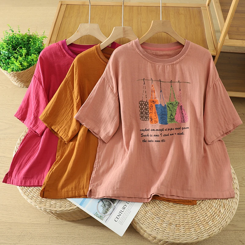Loose Printed Short Sleeve round Neck T-Shirt Women's plus Size Summer New Style Base Shirt Comfortable Fit round Neck Top
Loose Printed Short Sleeve round Neck T-Shirt Women's plus Size Summer New Style Base Shirt Comfortable Fit round Neck Top