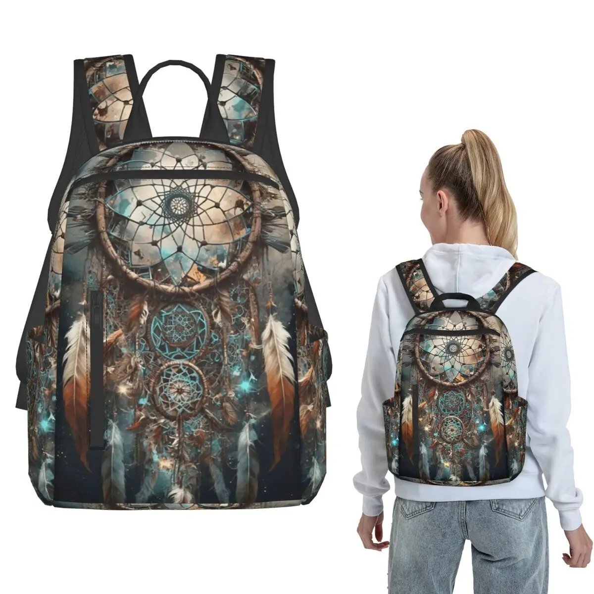 Ethnic Eagle Feathers Dreamcatcher Backpack Large Capacity Kids BookBag School Bag Shoulder Bags for Men Women
Ethnic Eagle Feathers Dreamcatcher Backpack Large Capacity Kids BookBag School Bag Shoulder Bags for Men Women