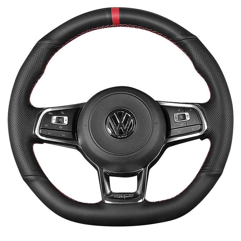 Hand-stitched black Genuine Leather car Steering Wheel Cover For Volkswagen VW Golf R MK7 Golf 7 GTI VW Polo Scirocco 2014-2016
Hand-stitched black Genuine Leather car Steering Wheel Cover For Volkswagen VW Golf R MK7 Golf 7 GTI VW Polo Scirocco 2014-2016