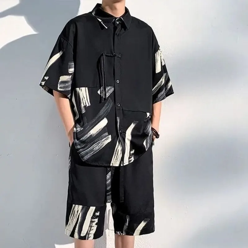 Plus Size Summer Casual Loose 2 Piece Set Lightweight Chiffon Ink Wash Print Shirt Shorts Breathable Anti Sweat Outfit for Men
Plus Size Summer Casual Loose 2 Piece Set Lightweight Chiffon Ink Wash Print Shirt Shorts Breathable Anti Sweat Outfit for Men