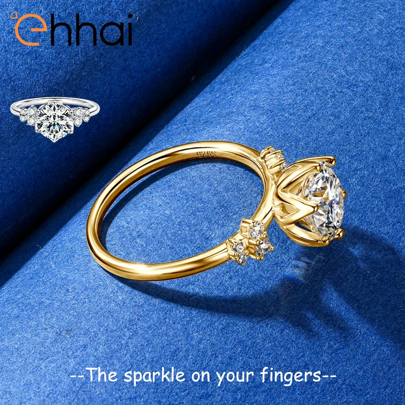 Ehhai Sparkling 2CT Moissanite Engagement Luxury Brand Ring for Women Real 925 Sterling Silver Wedding Rings Jewelry Gift Anillo 
Ehhai Sparkling 2CT Moissanite Engagement Luxury Brand Ring for Women Real 925 Sterling Silver Wedding Rings Jewelry Gift Anillo