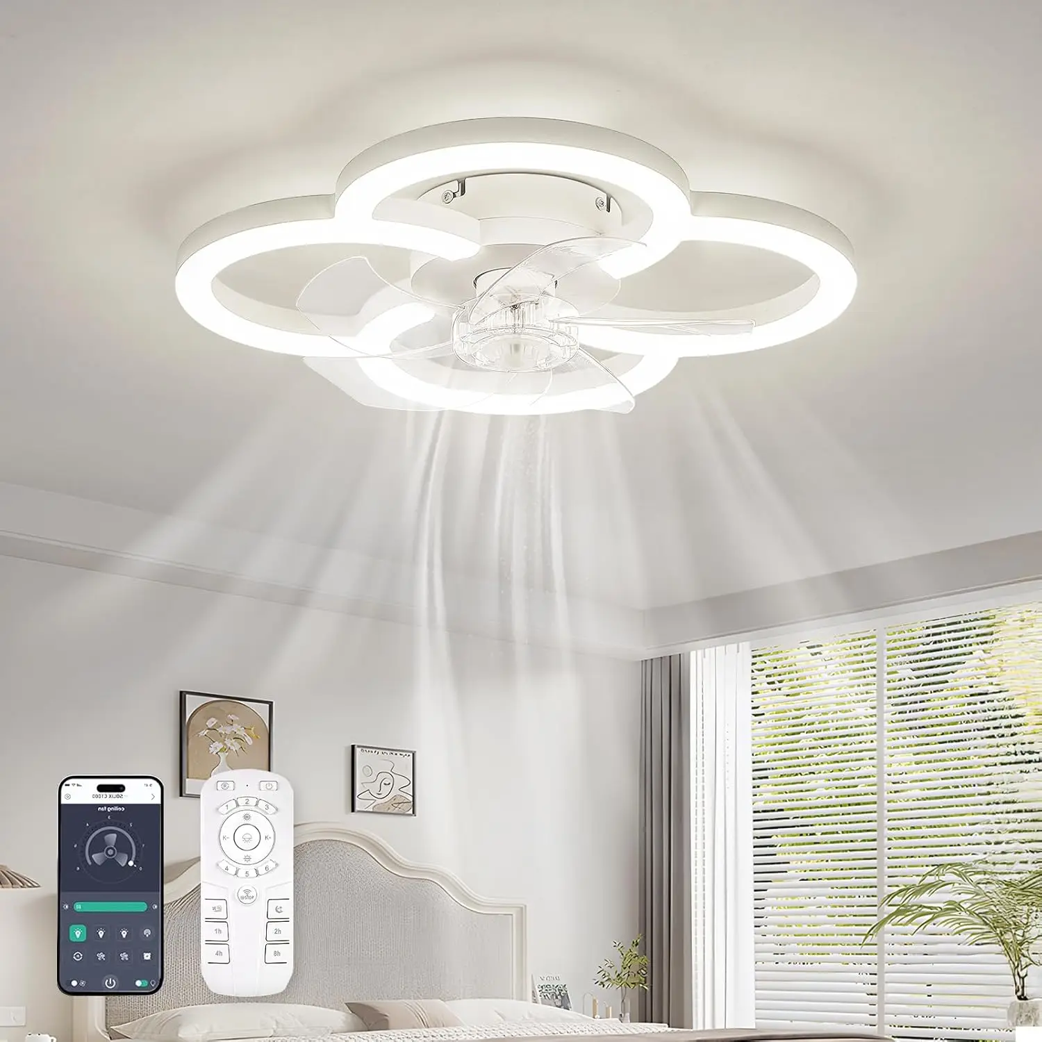 Low Profile Ceiling Fan with Light and Remote, 5 Blades, 3000K-6500K, Flush Mount, Smart LED Fan Light for Bedroom, Kitchen
Low Profile Ceiling Fan with Light and Remote, 5 Blades, 3000K-6500K, Flush Mount, Smart LED Fan Light for Bedroom, Kitchen