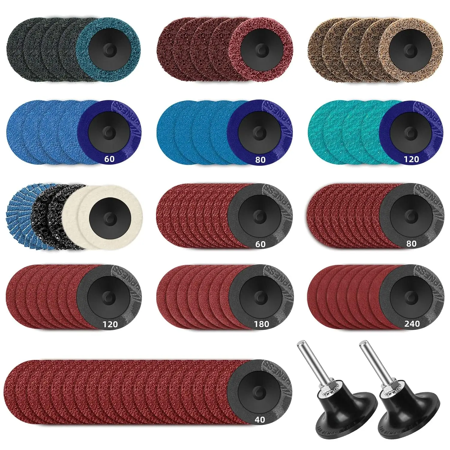 108Pcs 2 Inch Quick Change Sanding Discs Set with 1/4" Holder for Die Grinder - Surface Prep, Strip, Grind, Polish, Rust & Paint Removal
108Pcs 2 Inch Quick Change Sanding Discs Set with 1/4" Holder for Die Grinder - Surface Prep, Strip, Grind, Polish, Rust & Paint Removal