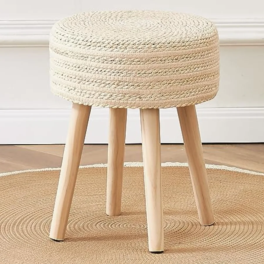 Round Ottoman Footstool Feet Stool Pouf Ottomans with Solid Wood Legs Hand Weave Footrest Step Stool for Living Room Balcony Ga
Round Ottoman Footstool Feet Stool Pouf Ottomans with Solid Wood Legs Hand Weave Footrest Step Stool for Living Room Balcony Ga