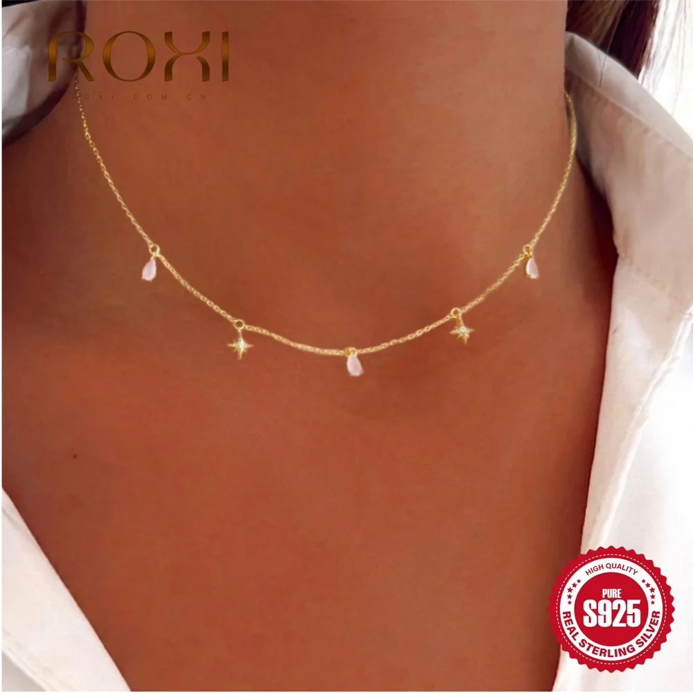 ROXI 925 Sterling Silver Pink Teardrop CZ Pendant Necklaces Multi Layer Stackable Long Chain Elegant Daily Jewelry For Women
ROXI 925 Sterling Silver Pink Teardrop CZ Pendant Necklaces Multi Layer Stackable Long Chain Elegant Daily Jewelry For Women