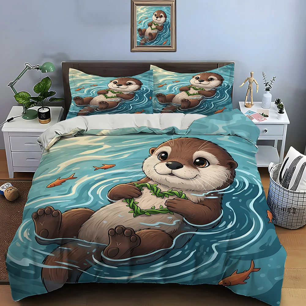 Adorable otter with leafy heart in water Bedding Set for Kids Luxury Gift 3pcs Digital Print Comforter Set Soft Comfortable
Adorable otter with leafy heart in water Bedding Set for Kids Luxury Gift 3pcs Digital Print Comforter Set Soft Comfortable