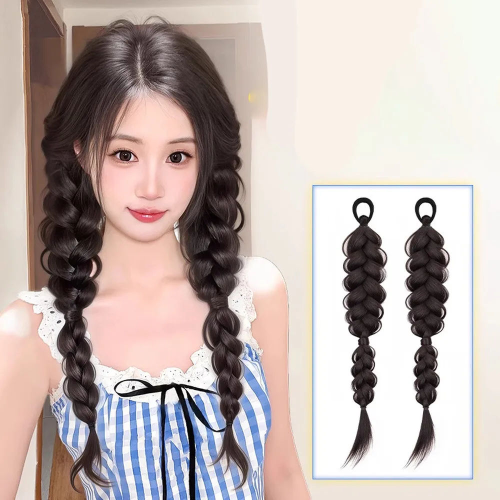 45cm College Style Synthetic Double Braided Ponytail Wig Women Girls Natural Fluffy Twisted Fishbone Braids Hair Extension
45cm College Style Synthetic Double Braided Ponytail Wig Women Girls Natural Fluffy Twisted Fishbone Braids Hair Extension
