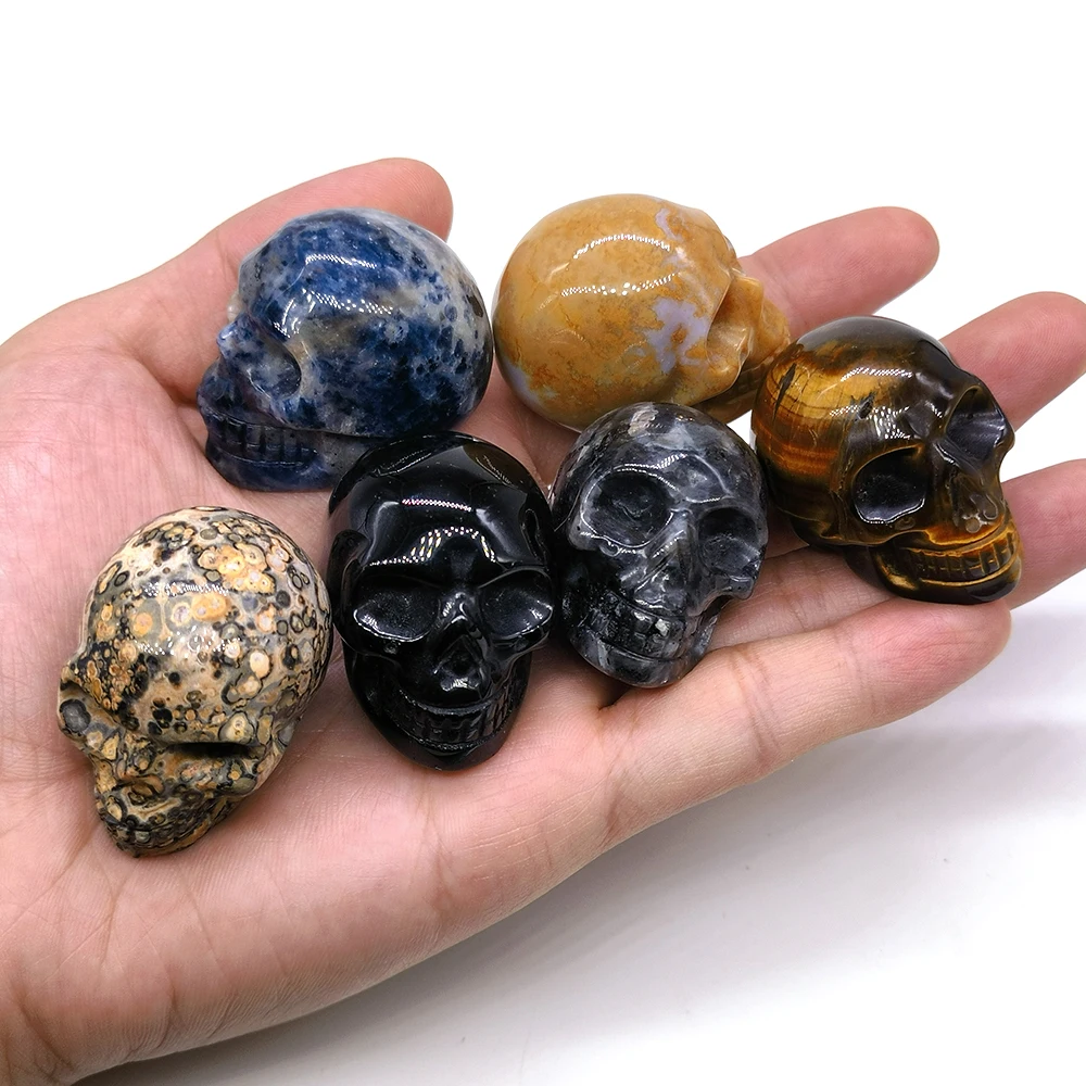Wholesale 1.5" Natural Stones Crystal Skull Statue Amethyst Quartz Tiger Eye Carved Ore Mineral Crystals Figurine Home Decor
Wholesale 1.5" Natural Stones Crystal Skull Statue Amethyst Quartz Tiger Eye Carved Ore Mineral Crystals Figurine Home Decor