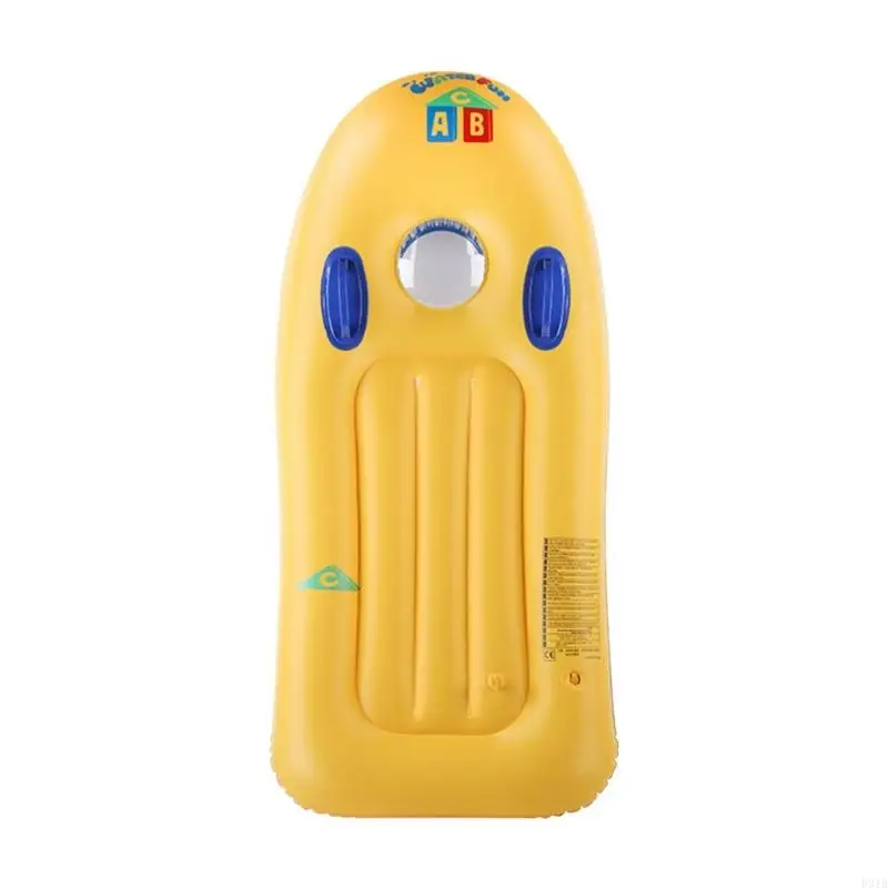 Childrens Water Ride On Toy Thickened Inflatable Surf Board Non Toxic PVC Material Easy Grip Handles Bright Yellow Color P31B
Childrens Water Ride On Toy Thickened Inflatable Surf Board Non Toxic PVC Material Easy Grip Handles Bright Yellow Color P31B