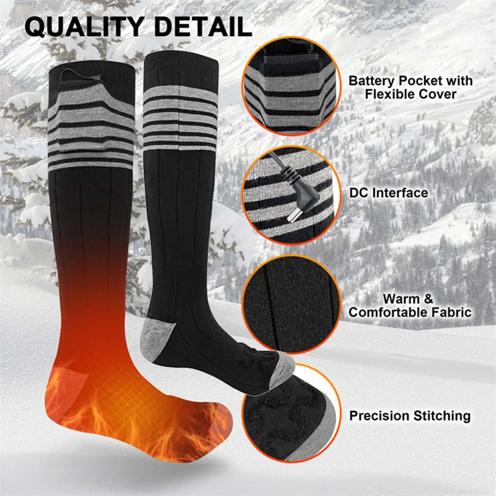 Heated Socks Winter Outdoor Cycling Heated Socks for Camping Skiing Fishing
Heated Socks Winter Outdoor Cycling Heated Socks for Camping Skiing Fishing