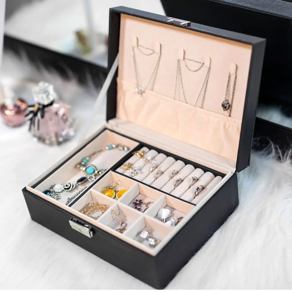 Large Capacity Pu Leather Jewelry Box Double Layer Subzone Jewelry Organizer Detachable Ring Earrings Jewelry Storage Box
Large Capacity Pu Leather Jewelry Box Double Layer Subzone Jewelry Organizer Detachable Ring Earrings Jewelry Storage Box