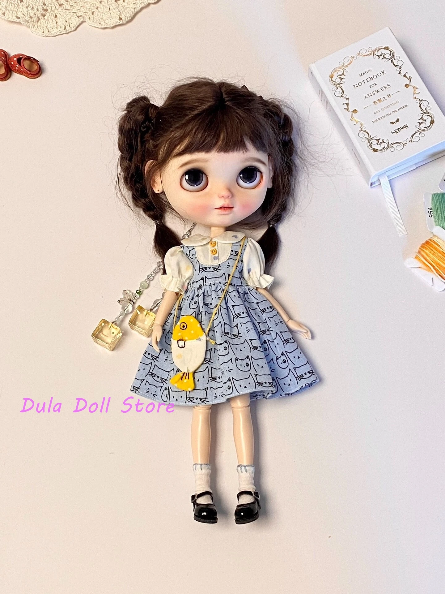 Dula Doll Clothes Dress Little fish and cat skirt Blythe Qbaby ob24 ob22 Azone Licca ICY JerryB 1/6 Bjd
Dula Doll Clothes Dress Little fish and cat skirt Blythe Qbaby ob24 ob22 Azone Licca ICY JerryB 1/6 Bjd