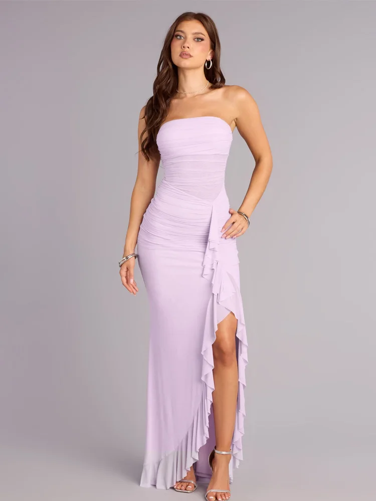 Sexy Strapless Off Shoulder Dress Women Ruffles Split Beach Dress Summer Slim Fit Party Female Vestido Fashion Trend Women's
Sexy Strapless Off Shoulder Dress Women Ruffles Split Beach Dress Summer Slim Fit Party Female Vestido Fashion Trend Women's