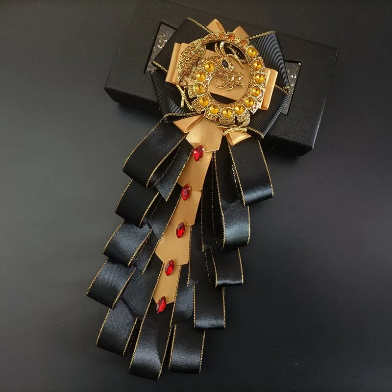 Luxury Men's Bow Ties Rhinestones Dragon Original Design Handmade Jewelry High-end Business Wedding Suit Shirts Collar Flowers
Luxury Men's Bow Ties Rhinestones Dragon Original Design Handmade Jewelry High-end Business Wedding Suit Shirts Collar Flowers