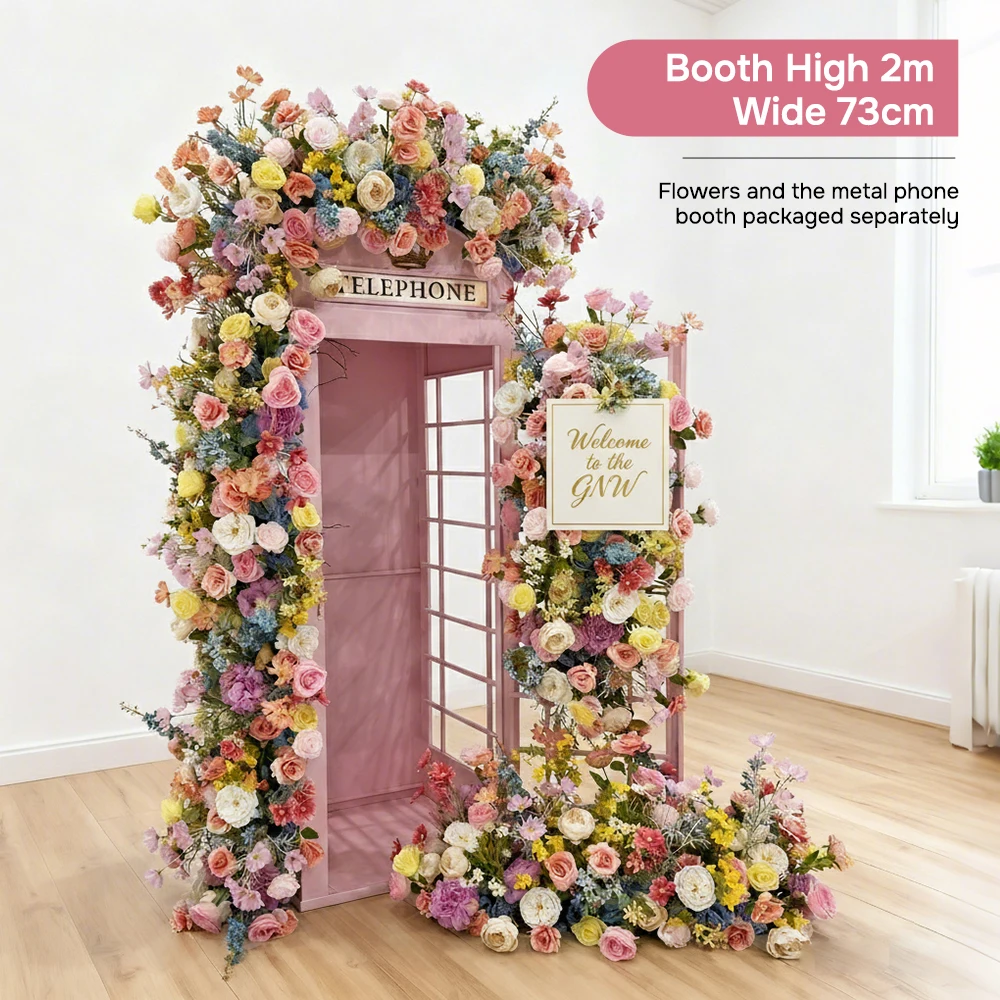 Pink Floral Artificial Rose Flower Runner Arrangement Telephone Booth Photo Booth Backdrop For Wedding Ceremony Decor
Pink Floral Artificial Rose Flower Runner Arrangement Telephone Booth Photo Booth Backdrop For Wedding Ceremony Decor