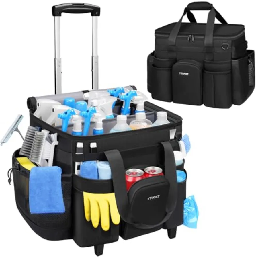Large Rolling Cleaning Caddy with Wheels and Detachable Trolley for Housekeepers Water Resistant Cleaner Supplies Organizer wit
Large Rolling Cleaning Caddy with Wheels and Detachable Trolley for Housekeepers Water Resistant Cleaner Supplies Organizer wit