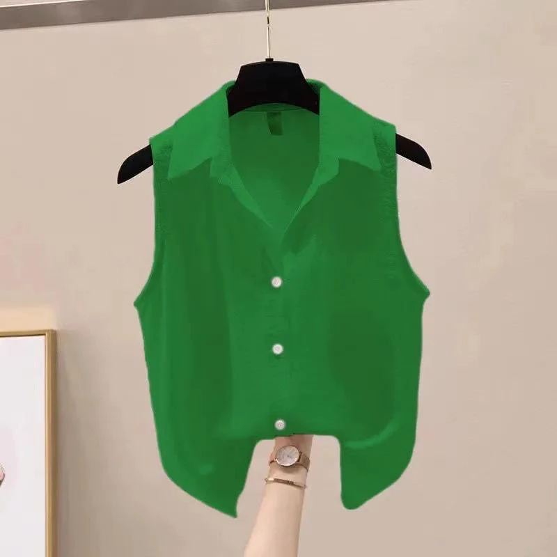 Women's Loose Fit Sleeveless Shirt Chiffon Base Layer Tank Top Pure Color Versatile Style Summer Fashion 2024 New Arrival
Women's Loose Fit Sleeveless Shirt Chiffon Base Layer Tank Top Pure Color Versatile Style Summer Fashion 2024 New Arrival