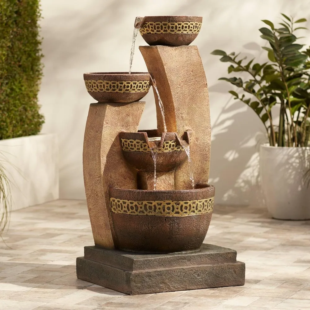 Four Bowl 41 1/2" High Large Zen Indoor Outdoor Decor Faux Stone Floor Fountain with Light LED Waterfall Cascading, Customized
Four Bowl 41 1/2" High Large Zen Indoor Outdoor Decor Faux Stone Floor Fountain with Light LED Waterfall Cascading, Customized