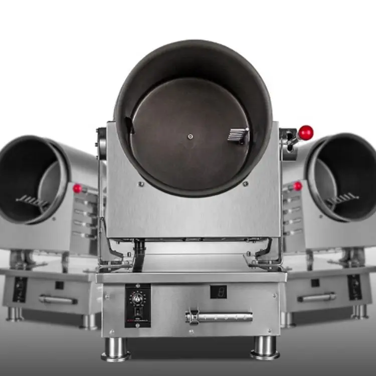 Automatic Food Fried Rice Rotating Drum Commercial Kitchen Pot Cooking Machine Automatic Electric