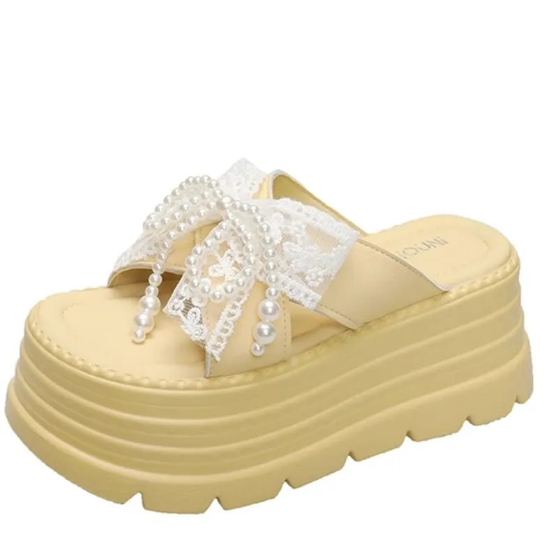 2025 Summer Casual High Platform Sandals Women Luxury Pearl Slippers Thick Bottom Pearl Sandalias Woman Chunky Beach Shoes Mujer
2025 Summer Casual High Platform Sandals Women Luxury Pearl Slippers Thick Bottom Pearl Sandalias Woman Chunky Beach Shoes Mujer