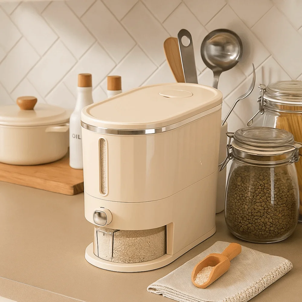 Large Capacity Press Metering Rice Bucket Anti-Insect Moisture-Proof Sealed Rice Container Visible Design Plastic
Large Capacity Press Metering Rice Bucket Anti-Insect Moisture-Proof Sealed Rice Container Visible Design Plastic