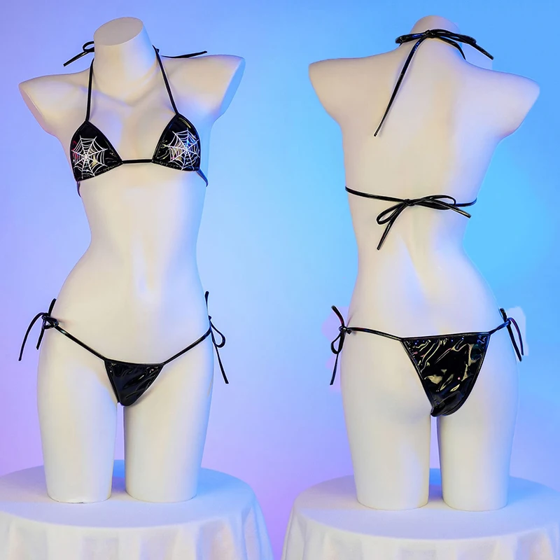 Mini Spider Web Printed Patent leather Bikini Bandage Underwear Sets School Girl Anime Game Cosplay Swimsuit Costume Uniform
Mini Spider Web Printed Patent leather Bikini Bandage Underwear Sets School Girl Anime Game Cosplay Swimsuit Costume Uniform