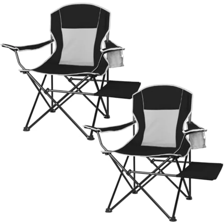 Camping Chairs for Outdoor Use, Heavy Duty Steel Frame, Black, 350LBS Capacity with Side Table and Cup Holder, Portable Collaps
Camping Chairs for Outdoor Use, Heavy Duty Steel Frame, Black, 350LBS Capacity with Side Table and Cup Holder, Portable Collaps