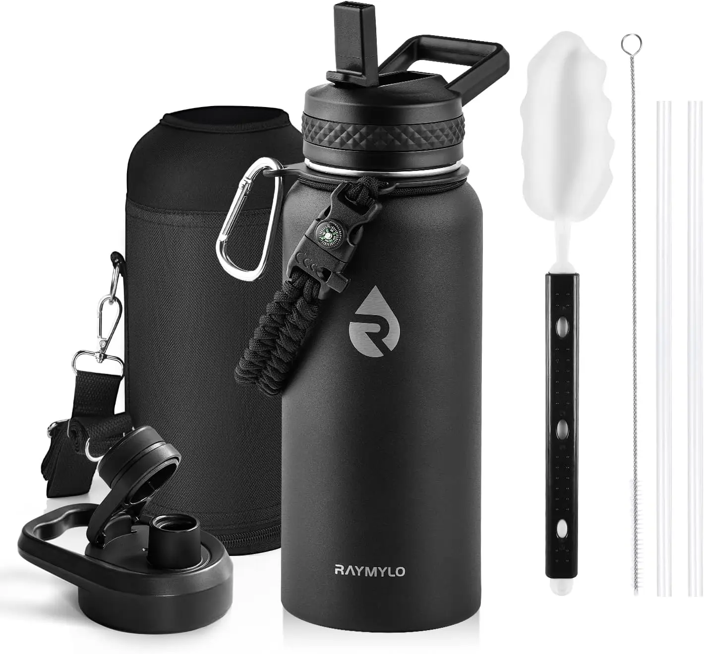 Insulated Water Bottle 32 oz, Triple Wall Vacuum Stainless Steel, Cold 24Hrs Hot 12Hrs, Leak Proof with Paracord Handle & Straw
Insulated Water Bottle 32 oz, Triple Wall Vacuum Stainless Steel, Cold 24Hrs Hot 12Hrs, Leak Proof with Paracord Handle & Straw