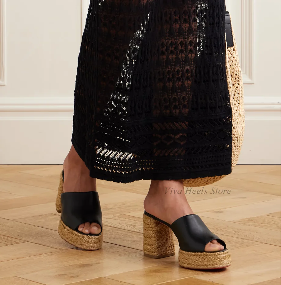 2025 Summer New in Platform Espadrilles Slippers Women's Black/Brown Chunky Heel Sandals Luxury Designer Party Sexy Shoes
2025 Summer New in Platform Espadrilles Slippers Women's Black/Brown Chunky Heel Sandals Luxury Designer Party Sexy Shoes