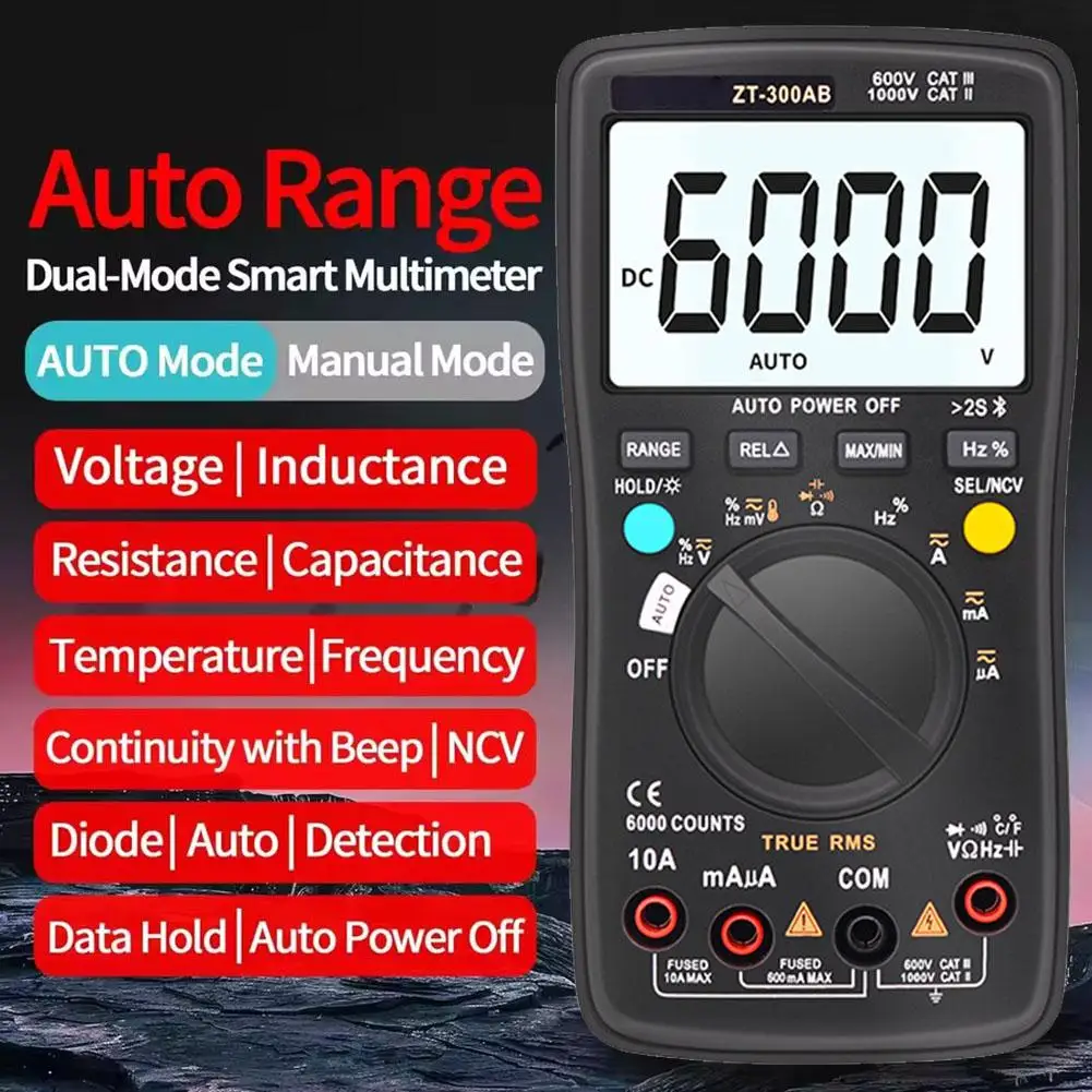 Профессиональный интеллектуальный цифровой мультиметр Bluetooth, высокоточная защита данных, интеллект мониторинга с защитой от ожогов M6M3
Профессиональный интеллектуальный цифровой мультиметр Bluetooth, высокоточная защита данных, интеллект мониторинга с защитой от ожогов M6M3