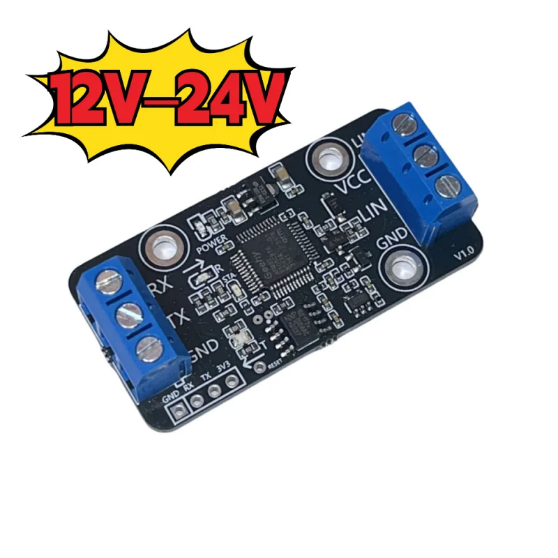 TTL to LIN Bus Converter Module with 12V-24V Input, 3.3V/5V Serial Compatibility, Bidirectional Protocol Translation
TTL to LIN Bus Converter Module with 12V-24V Input, 3.3V/5V Serial Compatibility, Bidirectional Protocol Translation