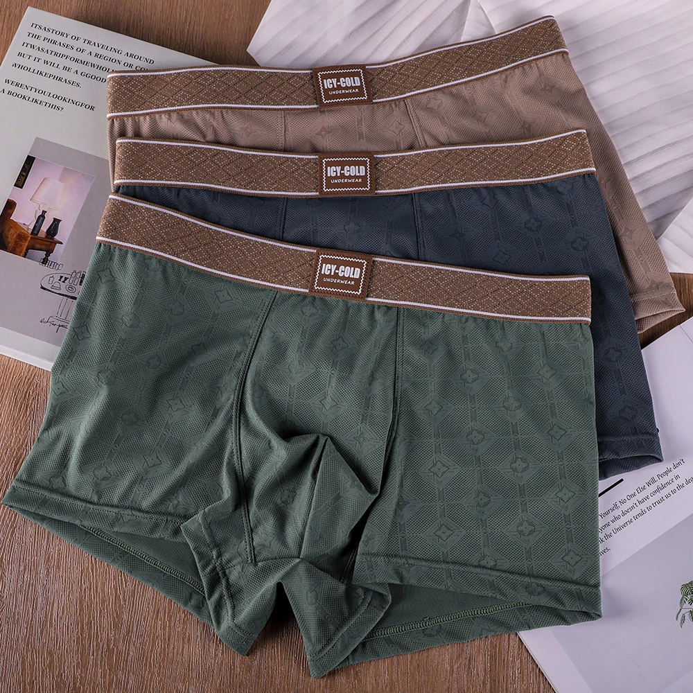 1/3PCS Luxury Jacquard Ice SIlk Men's Panties Summer Cooling Smooth Super Soft Boxers Menswear High Elastic Fit Men's Underwear
1/3PCS Luxury Jacquard Ice SIlk Men's Panties Summer Cooling Smooth Super Soft Boxers Menswear High Elastic Fit Men's Underwear