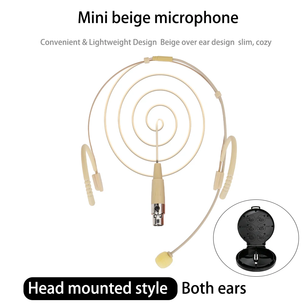 Head mounted ear hanging microphone, Beige,, with 1.45m mini XLR plu,compatible with AKG wireless system waist pack transmitter
Head mounted ear hanging microphone, Beige,, with 1.45m mini XLR plu,compatible with AKG wireless system waist pack transmitter