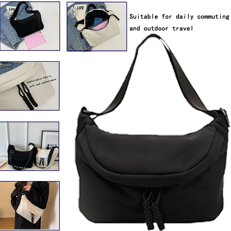 All-purpose Casual Canvas Crossbody Bag for Women Minimalist Solid Color Hobo Shoulder Purse Adjustable Wide Strap
All-purpose Casual Canvas Crossbody Bag for Women Minimalist Solid Color Hobo Shoulder Purse Adjustable Wide Strap