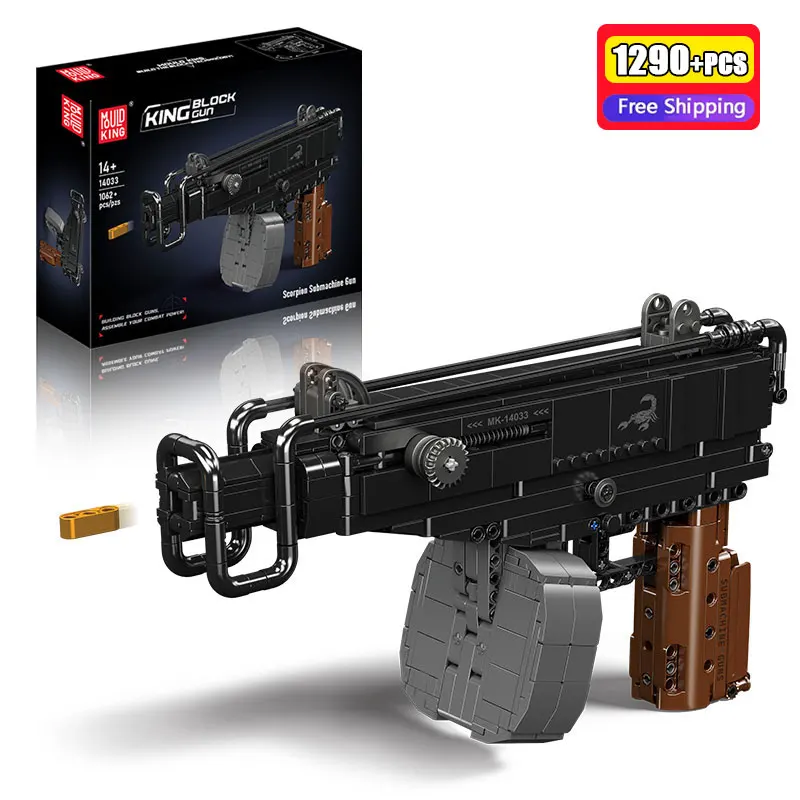 MOULD KING 1062Pcs Scorpion Submachine Gun Building Blocks Technical Military Model Assembly Bricks Educational Toys For Adult
MOULD KING 1062Pcs Scorpion Submachine Gun Building Blocks Technical Military Model Assembly Bricks Educational Toys For Adult