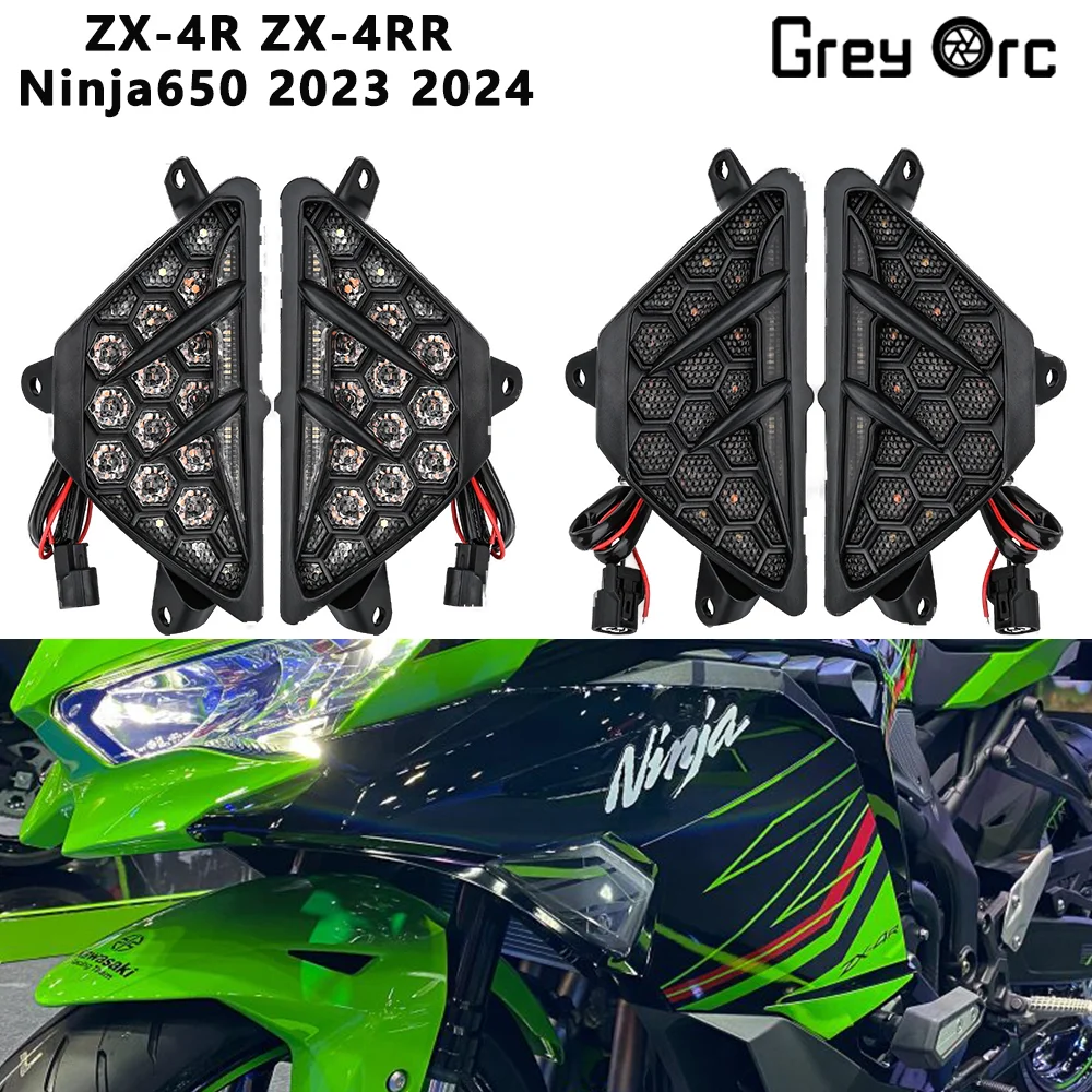 New Motorcycle LED Front Turn Signal Indicator For Kawasaki ZX-4R ZX-4RR Ninja650 2023 2024
New Motorcycle LED Front Turn Signal Indicator For Kawasaki ZX-4R ZX-4RR Ninja650 2023 2024