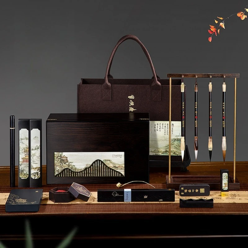 Pen, ink, paper and inkstone, Huizhou ink intangible cultural heritage, She inkstone inkstone, high-end boutique gifts
Pen, ink, paper and inkstone, Huizhou ink intangible cultural heritage, She inkstone inkstone, high-end boutique gifts