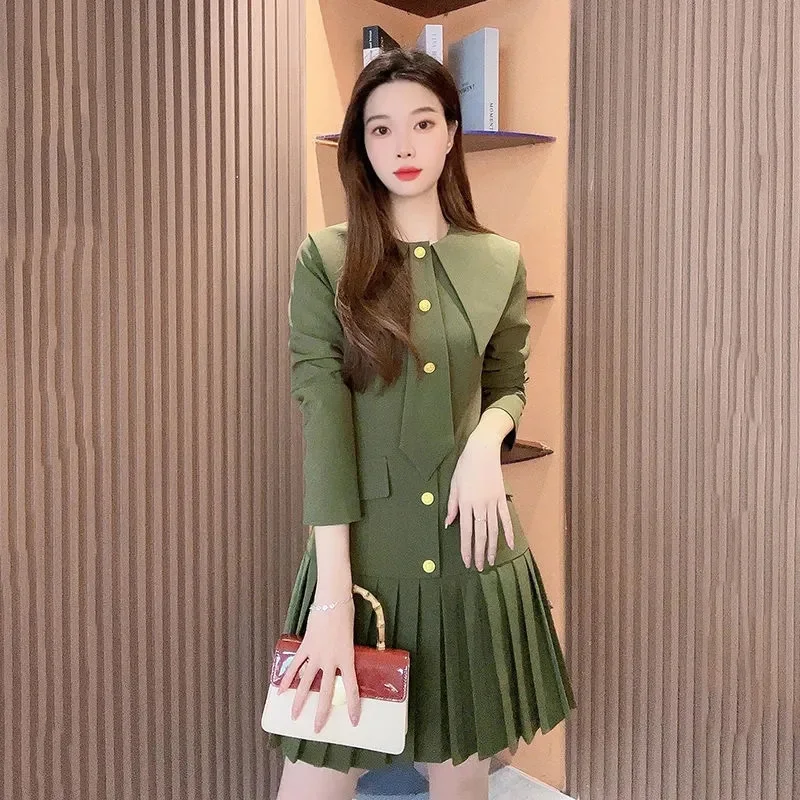 2023 New Women's Dress Women's Autumn and Winter Wear New Waist French Pleated Long Sleeve Skirt
2023 New Women's Dress Women's Autumn and Winter Wear New Waist French Pleated Long Sleeve Skirt