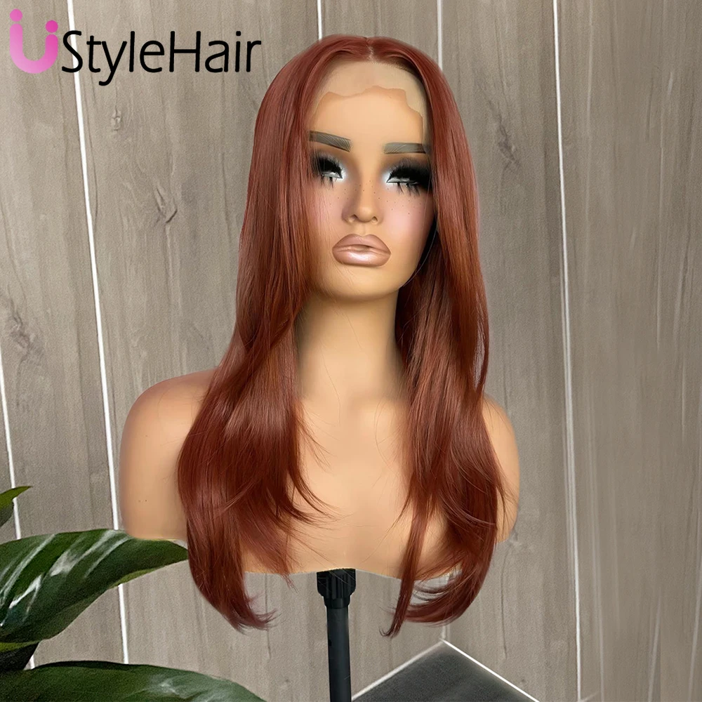 Copper Red Layered Cut Wig Shoulder Length Synthetic Lace Front Wig for Women 13x4 Natural Hairline Daily Wear Cosplay Wigs
Copper Red Layered Cut Wig Shoulder Length Synthetic Lace Front Wig for Women 13x4 Natural Hairline Daily Wear Cosplay Wigs