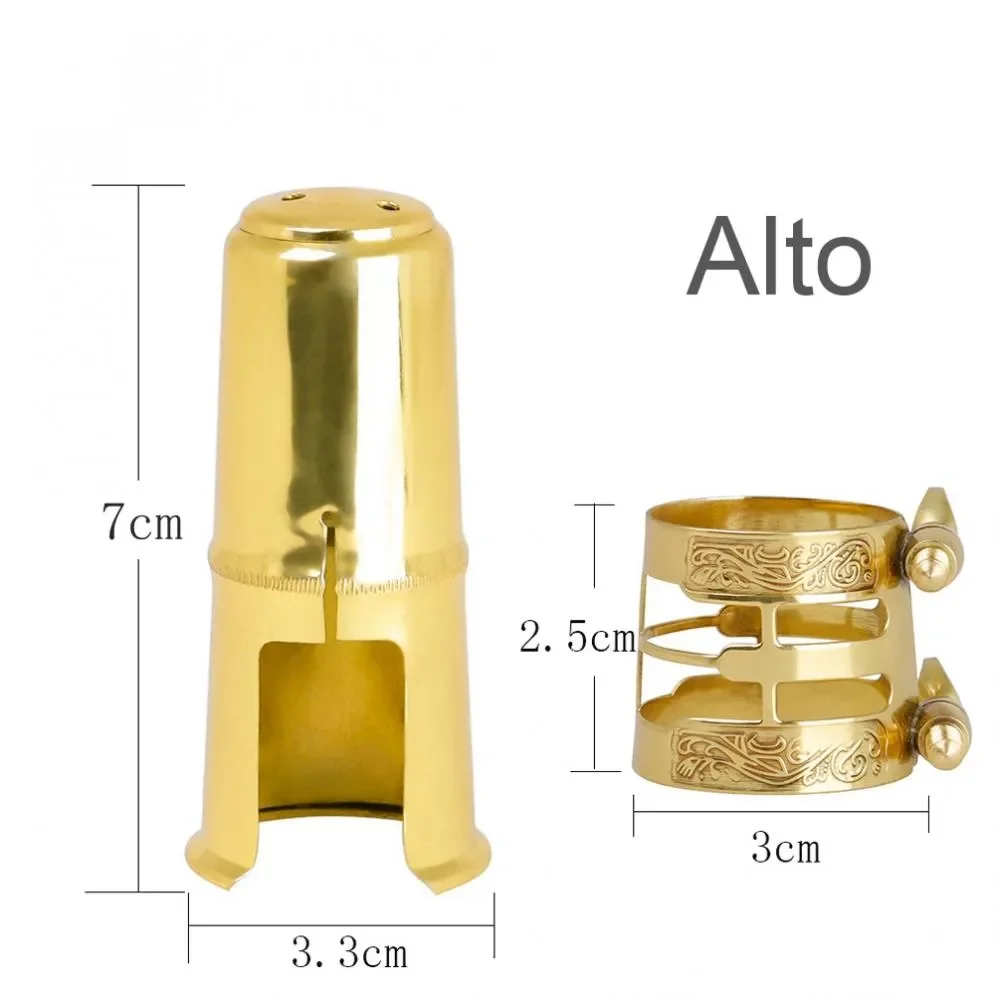 Alto Tenor Saxophone Mouthpiece Cap & Carved Metal Ligature Brass Gold Plated Protective Replacement Cap 
Alto Tenor Saxophone Mouthpiece Cap & Carved Metal Ligature Brass Gold Plated Protective Replacement Cap