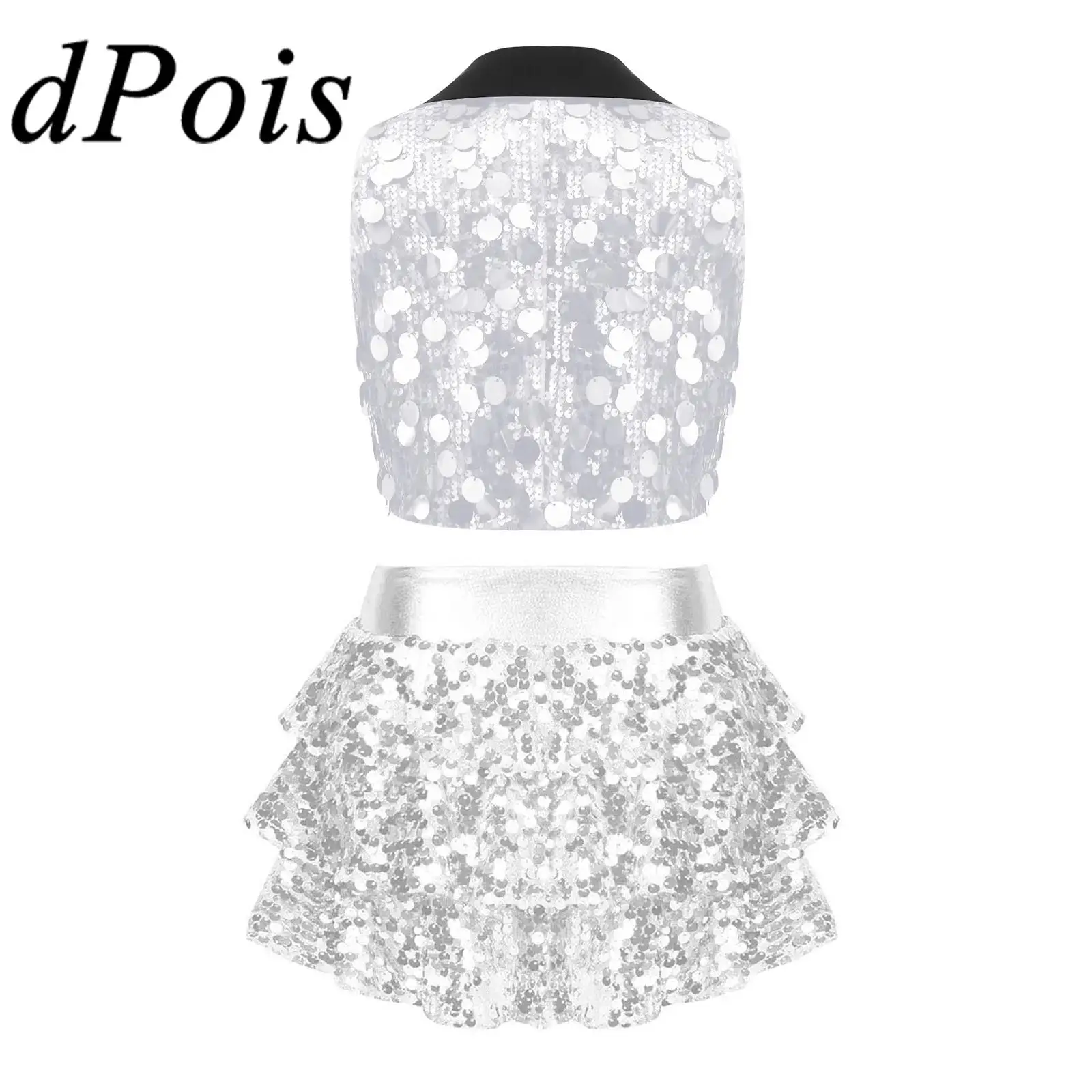 Girls Rave Jazz Dance Crop Top + Tiered Ruffled Skirt Suits Kids Hip Hop Prom Outfit Glitter Sequin Party Outfit 80s 70s Costume
Girls Rave Jazz Dance Crop Top + Tiered Ruffled Skirt Suits Kids Hip Hop Prom Outfit Glitter Sequin Party Outfit 80s 70s Costume