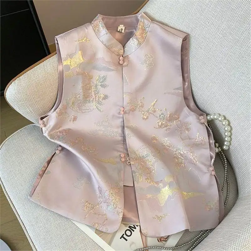 New Chinese Women's Waistcoat Vest Spring Autumn Retro Sleeveless Vest Jacket Coat Fashion Female Casual Tops Chaleco Mujer
New Chinese Women's Waistcoat Vest Spring Autumn Retro Sleeveless Vest Jacket Coat Fashion Female Casual Tops Chaleco Mujer