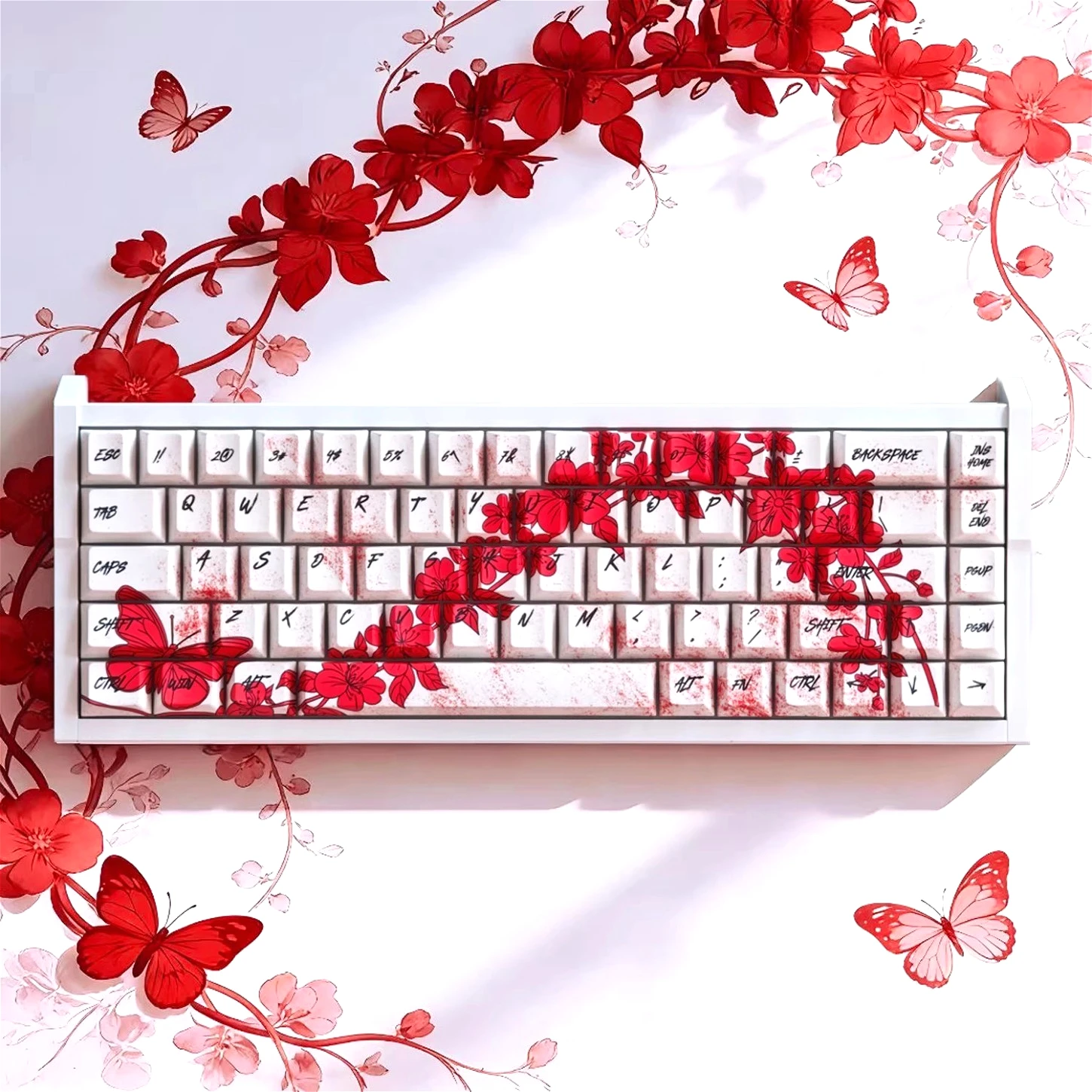 Butterfly Love Flower Blue Red Engraved Character Cherry Keycap PBT 73 Keycaps Compatible with 60 65 68 Keyboard
Butterfly Love Flower Blue Red Engraved Character Cherry Keycap PBT 73 Keycaps Compatible with 60 65 68 Keyboard