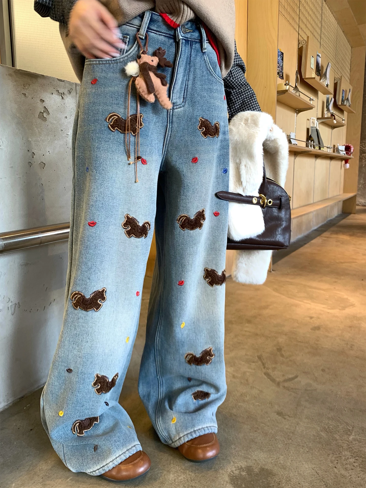 Xuekeke Autumn Winter Women's Loose Fit Slimming Denim Jeans Design Drapey Coffee Color Design Sensation Long Tro...
Xuekeke Autumn Winter Women's Loose Fit Slimming Denim Jeans Design Drapey Coffee Color Design Sensation Long Tro...